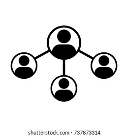 People Network Social Connection Icon Vector With Male Person Avatar Symbol For Multiple Sharing For Business And Teamwork In Flat Icon Glyph Pictogram Illustration