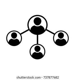 People Network Social Connection Icon Vector With Male Person Avatar Symbol for Multiple Sharing for Business and Teamwork in Flat icon Glyph Pictogram illustration