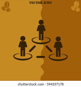People network vector  icon. Coffee symbol background.