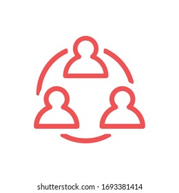 People network vector icon.  people connecting icon design