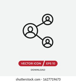 People network vector icon in modern design style for web site and mobile app, Business connection symbol