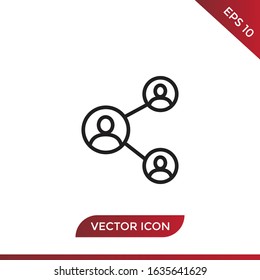 People network vector icon in modern design style for web site and mobile app, Business connection symbol