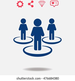 People network vector icon on grey background.