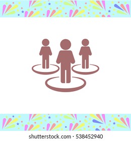 People network vector icon on white background. Isolated illustration. Business picture.