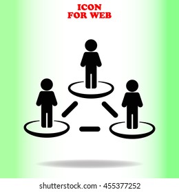 People network web icon. Black illustration on white background