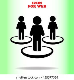 People network web icon. Black illustration on white background