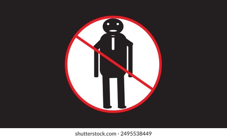 Personen nicht erlaubt Symbol isoliert. Gehen Sie nicht zu Fuß Zeichen, Keine unbefugte Eingabe nicht in den eingeschränkten Bereich Warnmeldung Symbol.