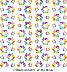 Personas obtenibles diseño de Ilustración vectorial de patrón repetitivo multicolor de moda