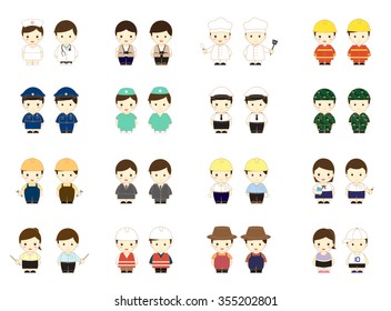 People occupation characters set