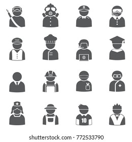 Icono de ocupación de personas y conjunto de iconos de usuario
