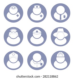 People occupations icon set, for design presentation in vector