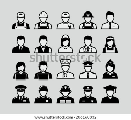 People occupations icons