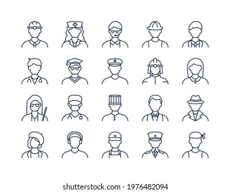 People occupations icons. Business people avatar .