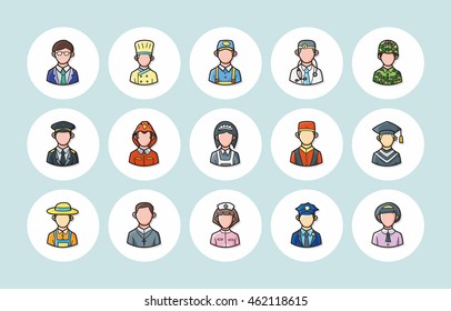 People occupations icons set,eps10