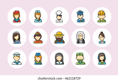 People occupations icons set,eps10