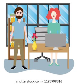 People at office