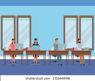 people in office desk