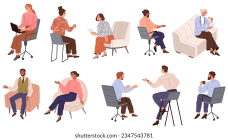 People office work. Vector illustration. People in office work as unified team, celebrating successes together Office workers adapt to changing circumstances and proactively find solutions A worker