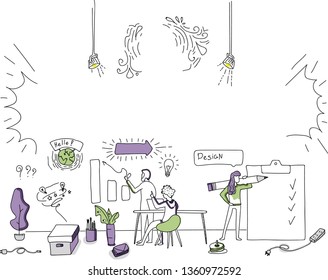 
people in the office working with a chart