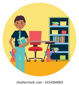 people office workplace vector illustration design image