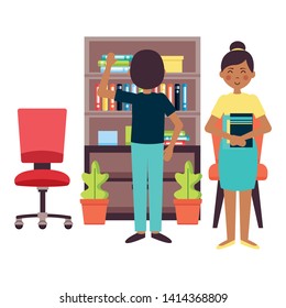 people office workplace vector illustration design image
