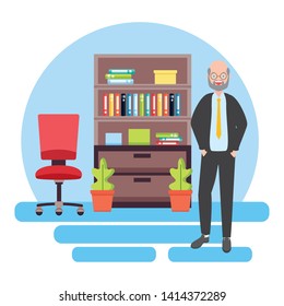 people office workplace vector illustration design image