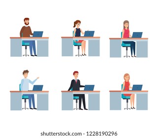 People in offices design
