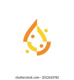 ilustración del icono del vector del logotipo de caída de aceite de la gente