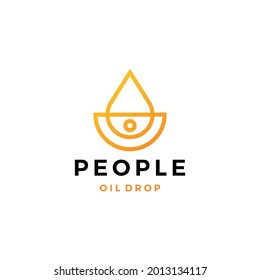 people oil drop logo vector icon illustration
