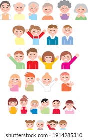 People Old and Young Men and Women Adults Children Variations 