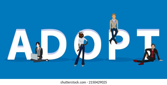 People on "Adopt" for Web, Mobile App, Presentations