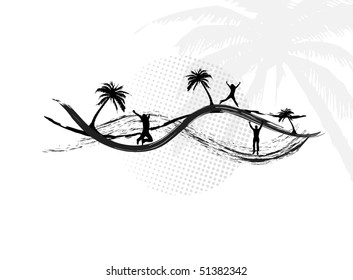 people on the beach