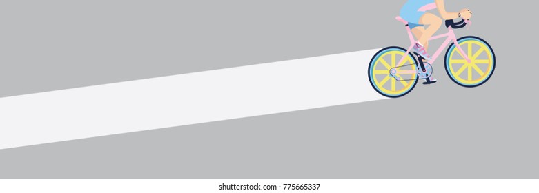 People on Bicycle side View. have a place for your text. vector.illustration.