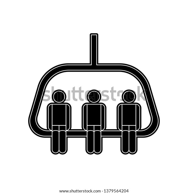 people on the cable car icon. Element of\
Winter for mobile concept and web apps icon. Glyph, flat icon for\
website design and development, app\
development