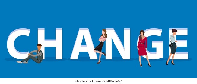 People on "Change" for Web, Mobile App, Presentations