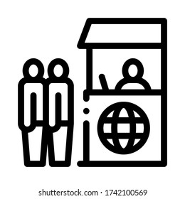 people on check control icon vector. people on check control sign. isolated contour symbol illustration