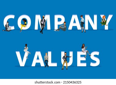 People on "Company Values" for Web, Mobile App, Presentations