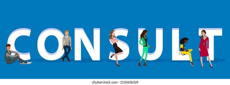 People on "Consult" for Web, Mobile App, Presentations