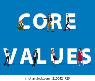 People on "Core Values" for Web, Mobile App, Presentations