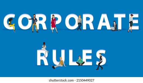 People on "Corporate Rules" for Web, Mobile App, Presentations