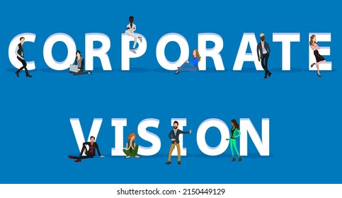 People on "Corporate Vision" for Web, Mobile App, Presentations