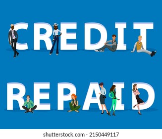 People on "Credit Repaid" for Web, Mobile App, Presentations