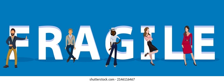 People on "Fragile" for Web, Mobile App, Presentations