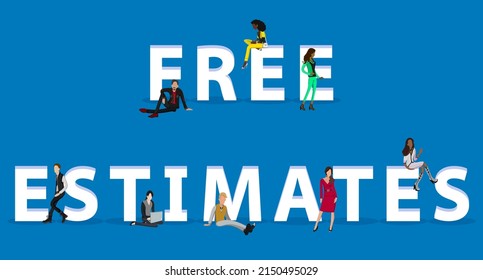 People on "Free Estimates" for Web, Mobile App, Presentations