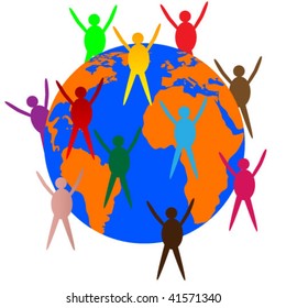 people on globe