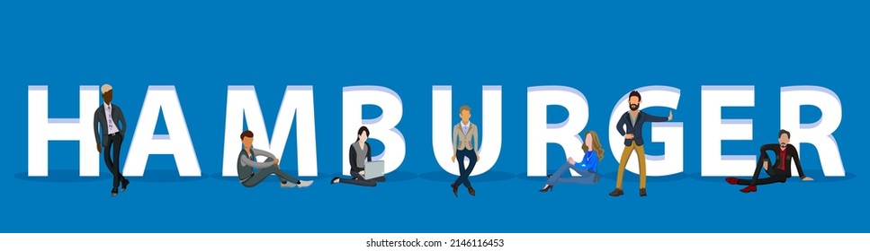 Personas en "Hamburger" para Web, aplicaciones móviles, presentaciones
