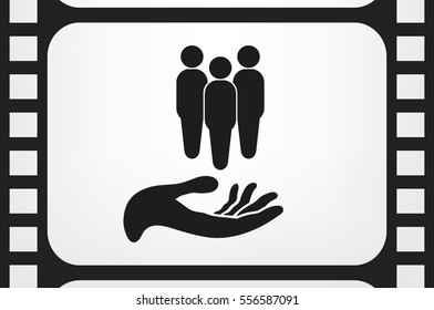 People on the hand, vector illustration EPS 10