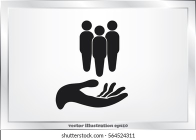 People on the hand, vector illustration EPS 10