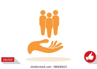 People on the hand, vector illustration EPS 10