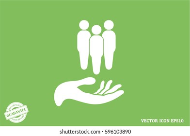 People on the hand, vector illustration EPS 10